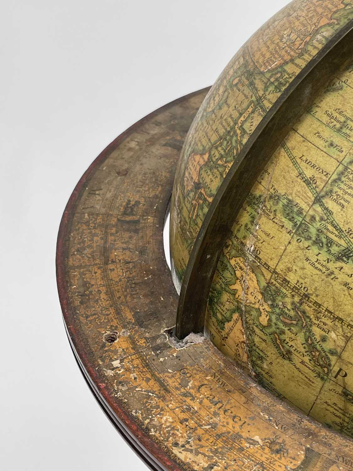 A Newton's New and Improved Terrestrial 12 inch globe, published 1816, with brass meridian circle - Image 9 of 18