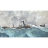 20th Century British School, Pier Head Artist Ships Portrait, The Steamer EnidwenGouacheInscribed as