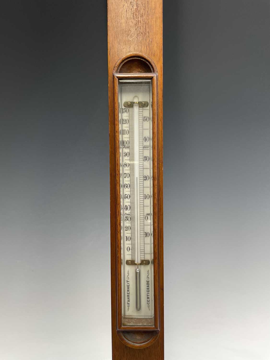 A Victorian walnut stick barometer, by J Hicks, London, with ivory scales, twin vernier indicators - Image 7 of 25