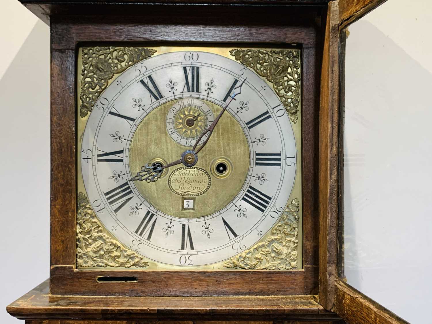 A walnut marquetry longcase clock, the early 18th century eight day movement signed 'Nat(haniel) - Image 5 of 25