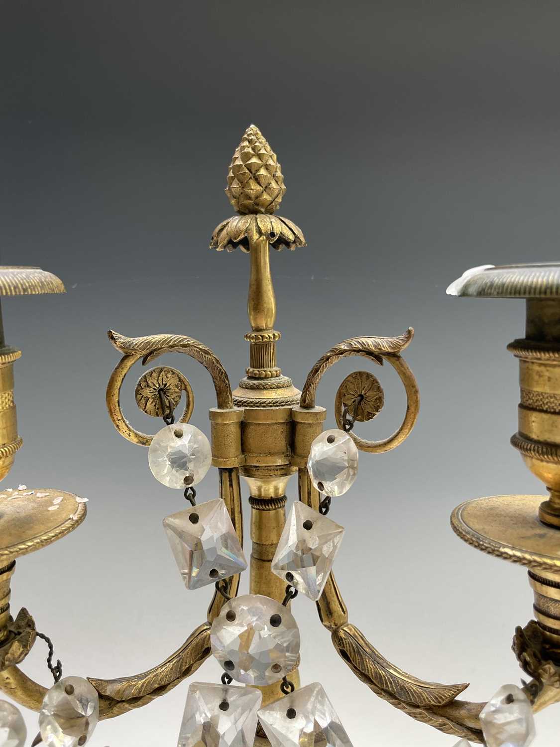 A pair of French bronze and gilt bronze candelabra, 19th century, each with a trumpeting satyr - Image 3 of 14