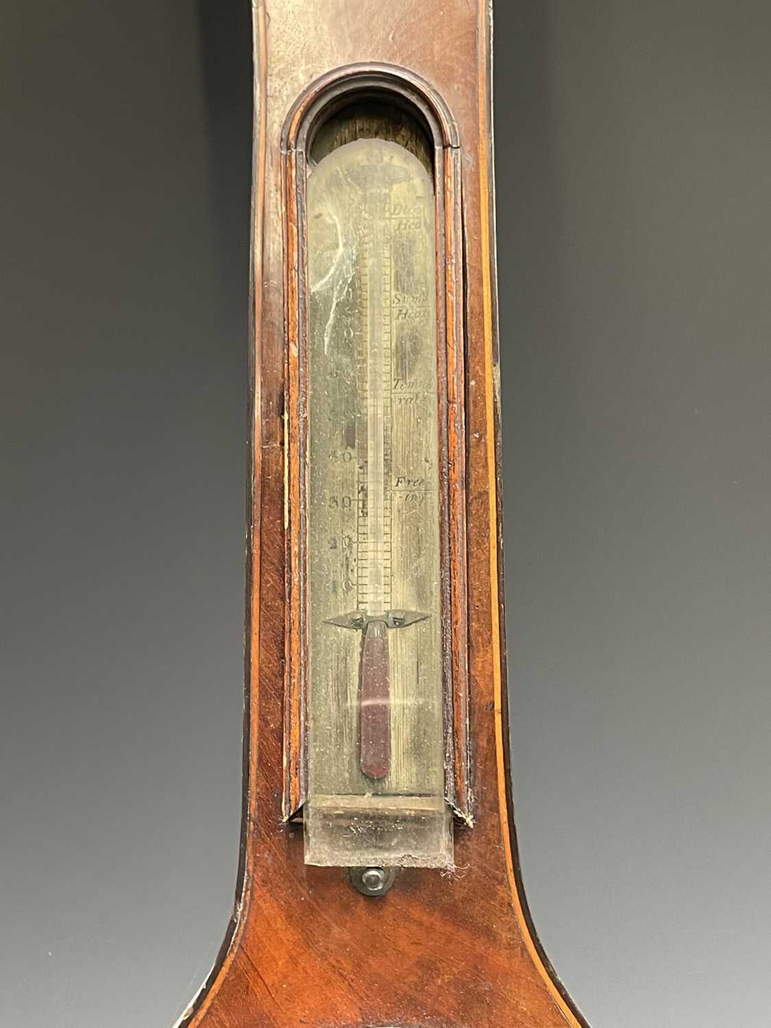 A George III mahogany wheel barometer, signed Alberna Scone Warrented Leeds. Height 96cm. - Image 3 of 9