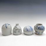 A Chinese blue and white jar, Ming Dynasty, height 9cm and three other items. Provenance:Michael