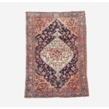 A Malayer rug, North West Persia, circa 1900, 192 x 137cm.Condition report: side cords have gone.