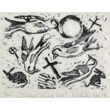 Andrew WADDINGTON (1960) 'Queen of all Gods' Woodcut Signed, inscribed and dated Sept 1990