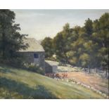 Denys LAW (1907-1981) Cornish Farm Oil on canvas Signed 50 x 60cm