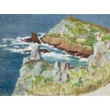 Elizabeth Lamorna KERR (1905-1990) Cape Cornwall Oil on canvas board Inscribed 'From the studio of