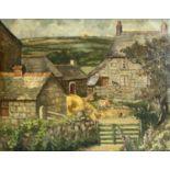 Eileen IZARD (XIX-XX) Rosewall Farm, St Ives Oil on canvas Signed 35 x 45cm Painted for the Berriman
