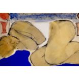 John EMANUEL (1930) Reclining Figure Gouache Signed and dated 1989 37x53cm