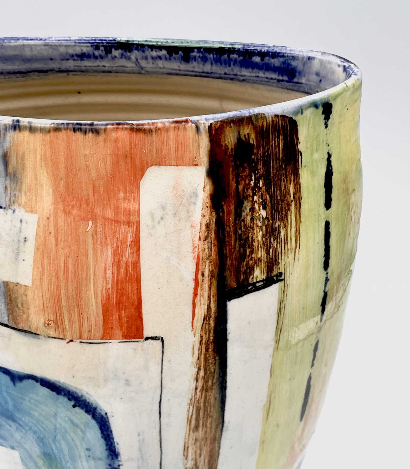 Paul JACKSON A ceramic vase with painted abstract decoration Signed and dated '18 to base Height - Image 7 of 7