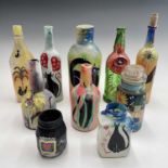PONKLE (1934-2012) 10 painted bottles and jars