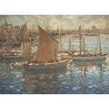 Grant REYNARD (1887-1968) (American) Fishing Boats, St Ives Oil on canvas panel Signed Inscribed