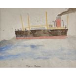 Bryan PEARCE (1929-2006) Tanker Watercolour Signed 24x30cmCondition report: This has not been