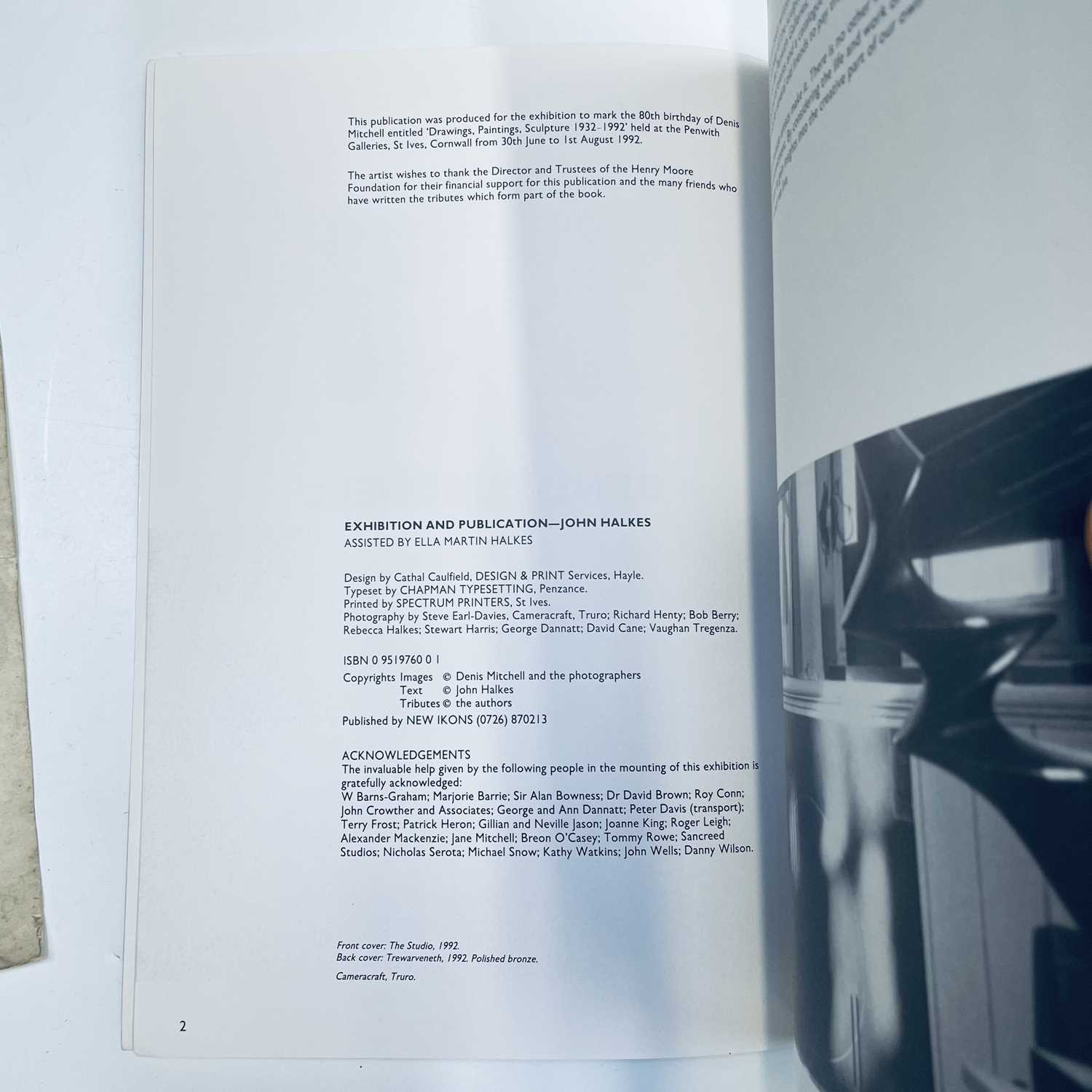 DENIS MITCHELL. 'Sculptor'. John Halkes, 1992. Together with exhibition brochure and loose artist - Image 3 of 5