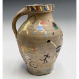 Simeon STAFFORD (1956) Painted Jug Signed and dated 2011 33.5cm