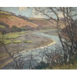 Hurst BALMFORD (1871-1950) The West Looe River at Watergate Oil on board Signed Artist's label to