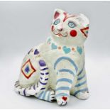 PONKLE (1934-2012) A painted plaster cat Signed and dated '87 Height 23.5cm