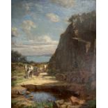 William Banks FORTESCUE (c.1855-1924) The Old Quarry Oil on canvas Signed Further signed and