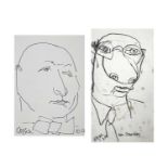 Julian DYSON (1936-2003) Portrait of Igor Stravinsky Charcoal drawing Signed and dated 98' 11.5 x