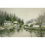 Jeremy KING (1933) Pont Pill, Lanteglos, Fowey Limited-edition colour lithograph 130/350 Signed in