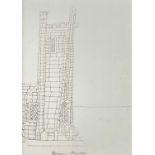 Bryan PEARCE (1929-2006) St Ia's Church St Ives Ink drawing Signed To verso another ink drawing