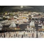 Alan FURNEAUX (1953) Moonlight Walk, St Ives Oil on canvas Signed Inscribed to verso 76 x 101.