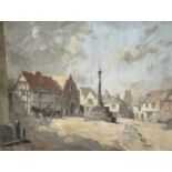 William Roger BENNER (1884-1964) Lavenham Square, Suffolk Oil on board Signed Inscribed to verso