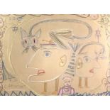 Follower of Victor BRAUNER (1903-1966) L'archechat Mixed media Bears signature 14 x 18.5cm Note This
