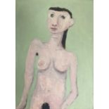 Julian DYSON (1936-2003) Betty Naked Oil on canvas Signed and dated '91 to verso 91x66cm