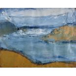 Dick GILBERT (XX) St Ives Seascape Mixed media Signed label to verso 23 x 29cm