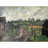 John Anthony PARK (1880-1962) Park Farm, Dedham Oil on canvas Signed, partial label to verso 76 x