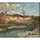 Samuel John Lamorna BIRCH (1869-1955)A North Cornwall Quarry and Windmill Oil on canvas Signed 40.