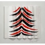 Terry FROST (1915-2003) Red and Black Tree (Squeeze) A concertina Christmas card Screen print 14 x