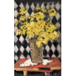Vic STILLER (1902-1974) Flowers in Vase Oil on board Signed and dated '56 Inscribed to verso 53 x 34