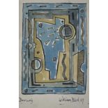 William BLACK (20th Century St Ives School) Doorway Watercolour and Ink Signed, inscribed and