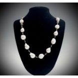 A South Sea cultured pearl & labradorite 80cm necklace