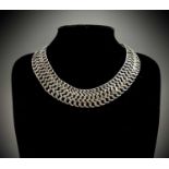 A Mexican silver chain collar 103.5gmCondition report: Length 42cm, clasp works well and condition