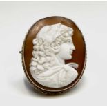 A 19th-century cameo portrait of Queen Omphale wearing the skin of the Nemean Lion in 9ct gold
