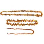 Three "amber" necklaces 129gm