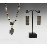 Nancy Pickard jewellery - A necklace and a pair of earrings