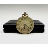 A gold-plated Hamilton keyless pocket watch with seventeen jewel 912 movement no. 3210335 43.74mm