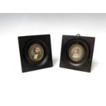 Rene (?) A pair of miniatures Napoleon and Josephine 4.5x3.5cmCondition report: One frame is
