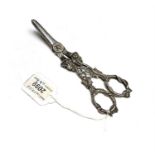 A pair of William IV silver grape scissors Joseph Wilmore, the handles moulded as vines.3.44 oz