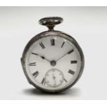 A Victorian chased silver cased small open face keywind pocket watch the movement signed Maria T