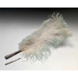 Feather fan with plain silver handle and an Aurora pen by Cartiere Burgo
