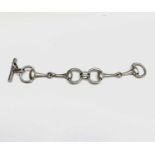 A silver snaffle bit 19cm bracelet 52.9gm