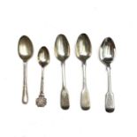 Five silver spoons 3oz