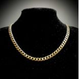 A 9ct gold curb link 52cm chain 33.6gmCondition report: Good condition marks at chain ends