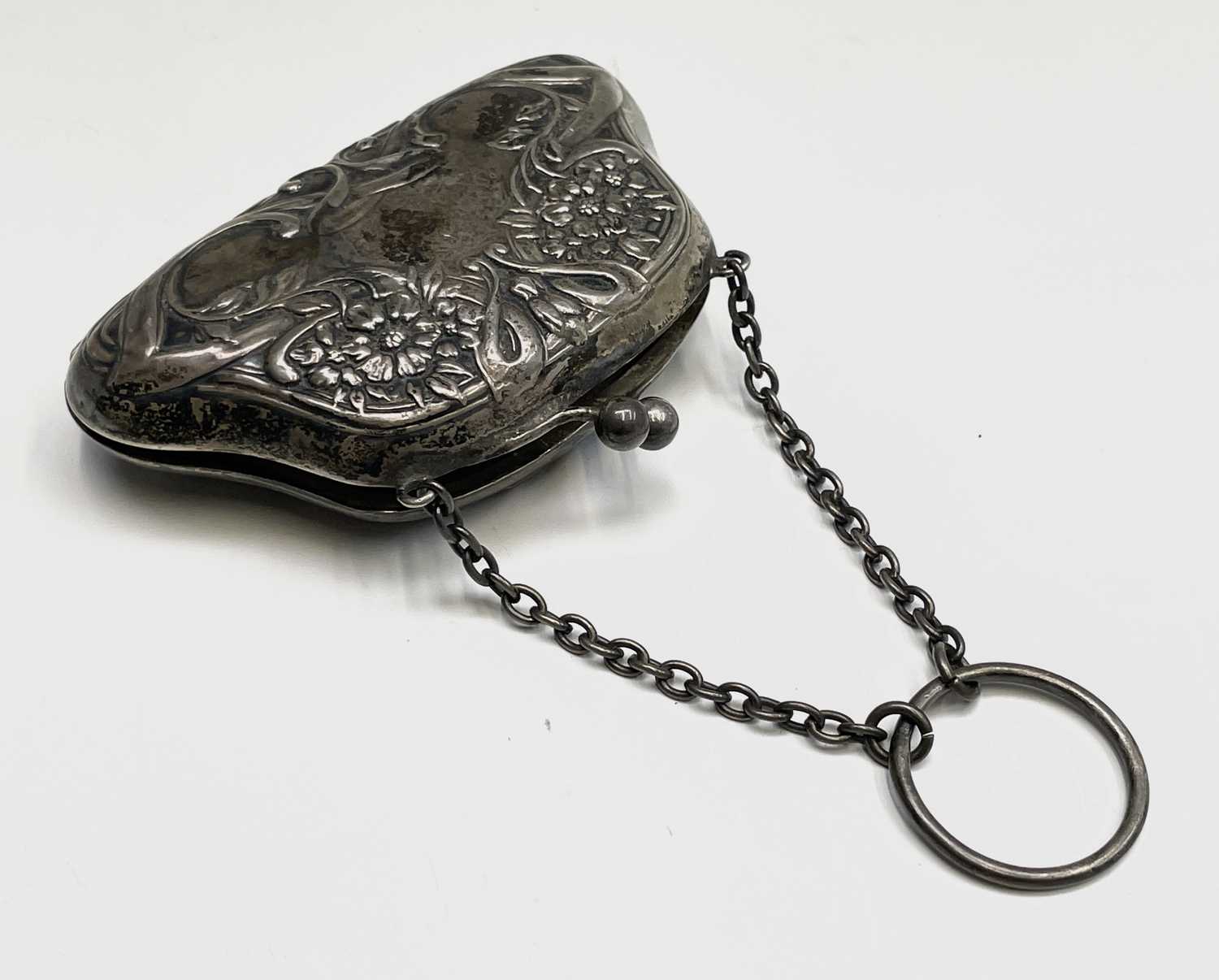 An Edwardian silver Art Nouveau purse Birmingham 1907 and an engraved silver purse Birmingham 1912 - Bild 10 aus 10