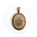 A Victorian gold locket 28mm wide 10.6gmCondition report: Minor denting to the back, opens and